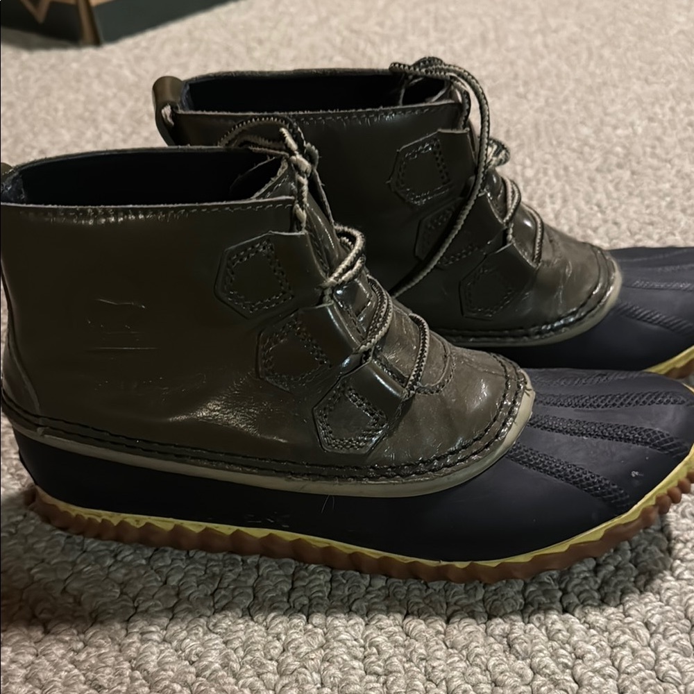 Olive and Black Outdoor Boots